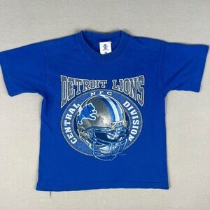 VTG Detroit Lions T Shirt Kids 10-12 NFL Football Single Stitch‎ 1995 90s USA